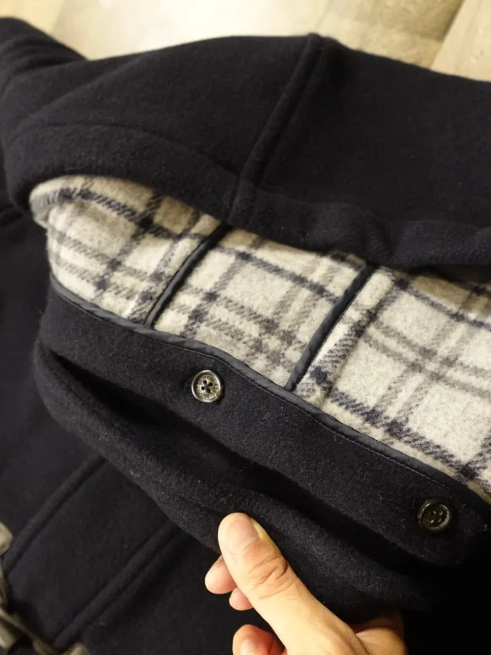 Brooks Brothers Duffle Coat Men’s Medium Navy 100% Wool Hooded Toggle